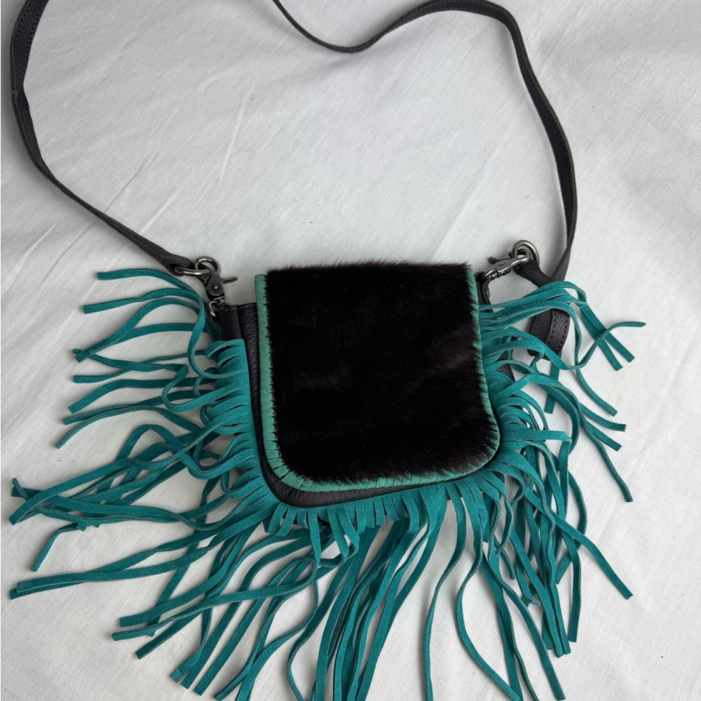 Montana West Genuine Leather Hair-On Collection Fringe Crossbody